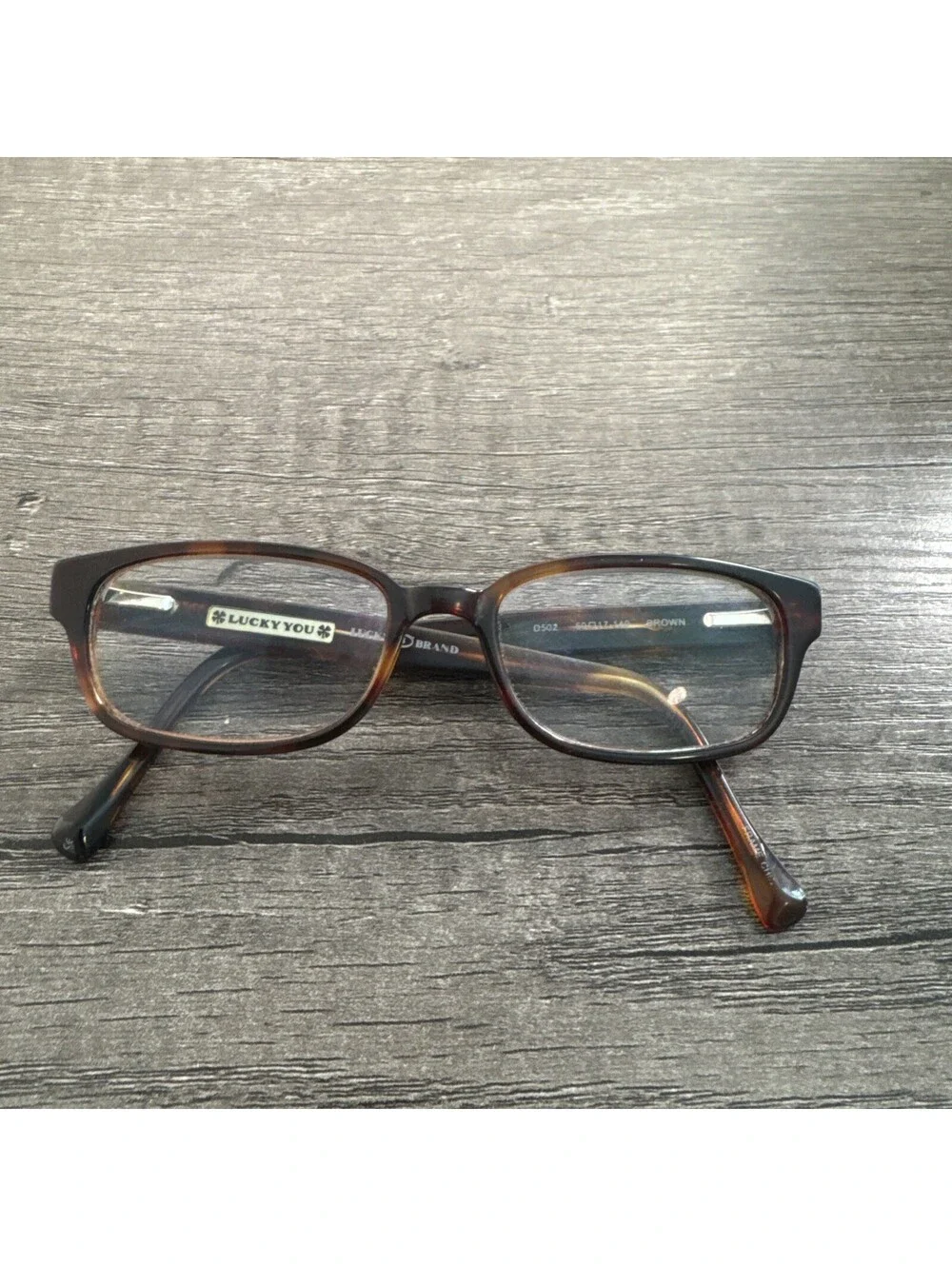 Lucky Brand Eyeglasses D502 Brown Tortoise Rectangular 50-17-140 FRAMES ONLY